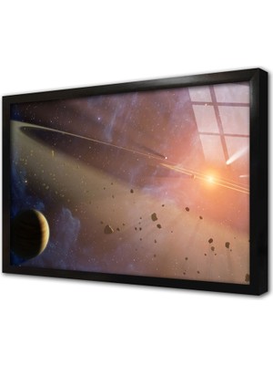 Tablosan Uzay Teleskobu Görüntüleri Çerçeveli Cam Tablo