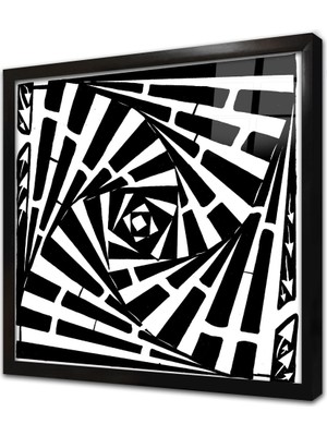 Tablosan Soyut Tasarım Çerçeveli Cam Tablo