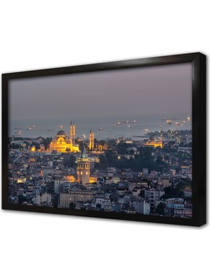 Tablosan Istanbul Galata Kulesi Çerçeveli Cam Tablo