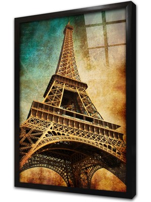 Tablosan Fransa Eyfel Kulesi Çerçeveli Cam Tablo