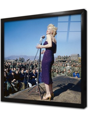 Tablosan Renkli Marilyn Monroe Çerçeveli Cam Tablo