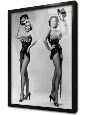 Tablosan Siyah Beyaz Marilyn Monroe Çerçeveli Cam Tablo