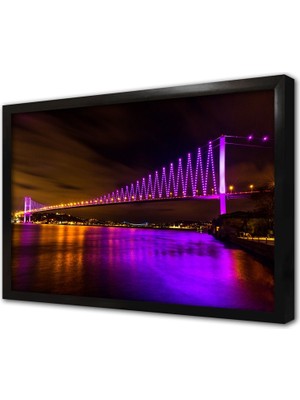 Tablosan Istanbul Boğaz Köprüsü Çerçeveli Cam Tablo