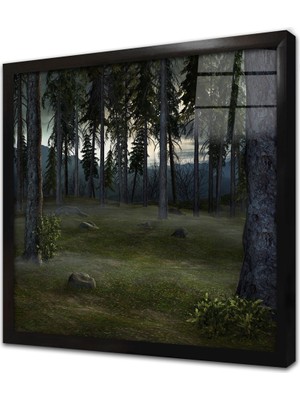 Tablosan Yeşil Doğa Çerçeveli Cam Tablo