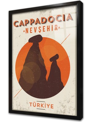 Tablosan Kapodokya Çerçeveli Cam Tablo