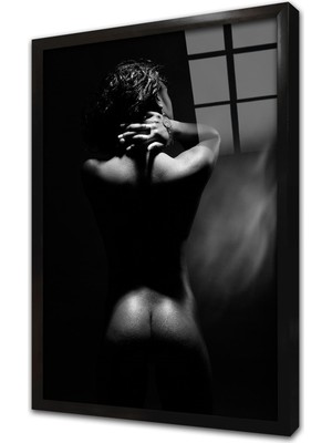 Tablosan Sanatsal Nü Çerçeveli Cam Tablo