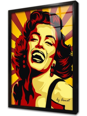 Tablosan Marilyn Monroe Çerçeveli Cam Tablo