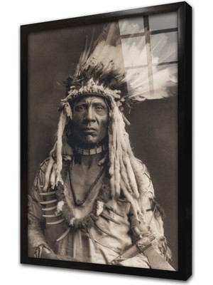 Tablosan Kızılderili Çerçeveli Cam Tablo