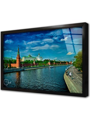 Tablosan Rusya Şehir Çerçeveli Cam Tablo