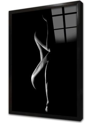 Tablosan Sanatsal Nü Çerçeveli Cam Tablo