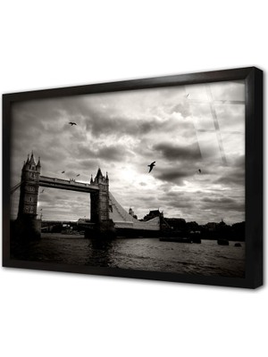 Tablosan Ingiltere Tower Bridge Çerçeveli Cam Tablo
