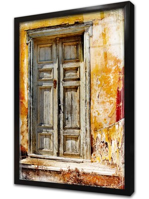 Tablosan Ahşap Oyma Kapı Çerçeveli Cam Tablo