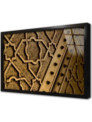 Tablosan Ahşap Oyma Kapı Çerçeveli Cam Tablo