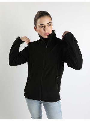 Balins Kadın Balıkçı Fermuarlı Sweatshirt Siyah