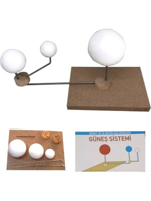 Güneş Dünya ve Ay Modeli 2 Adet Okul Ders ve Deney Seti