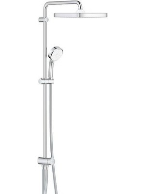 Grohe Tempesta System 250 Kare Duvara Monte Duş Sistemi, Yön Değiştiricili, Krom-Beyaz 26694000