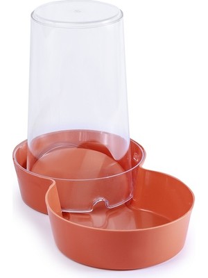 Miapet Hazneli Plastik Kedi-Köpek Mama ve Su Kabı 1,5 Lt Yuvarlak Turuncu