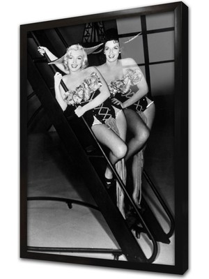 Tablosan Siyah Beyaz Marilyn Monroe Çerçeveli Cam Tablo