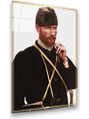 Glass Art Atatürk Dikey Cam Tablo