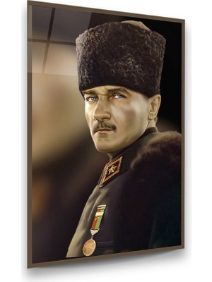 Glass Art Atatürk Dikey Cam Tablo