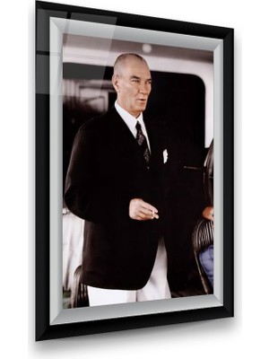 Glass Art Atatürk Dikey Cam Tablo