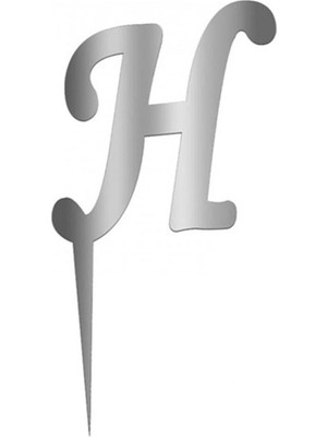 Pastaland Aynalı Gümüş Pleksi H Harfi
