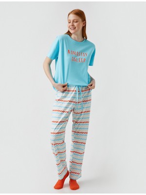 Koton Kadın Pamuklu Kısa Kollu Pijama Takımı