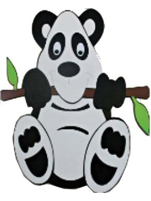 Woody Life Woodylife Panda Ahşap Dolap-Duvar Figürü-60 cm Çocuk Odası Anaokulu Dekor