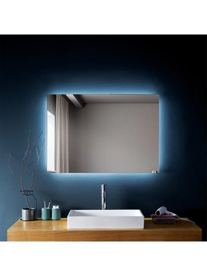 Global Led Mirror 50 x 70 cm Ledli Ayna Dresuar Hol Koridor Duvar Salon Banyo Wc Ofis Çocuk Yatak Odası Boy