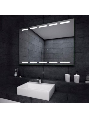 Global Led Mirror 80 x 60 cm Ledli Ayna Dresuar Hol Koridor Duvar Salon Banyo Wc Ofis Çocuk Yatak Odası Boy