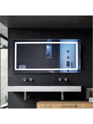 Global Led Mirror 90 x 70 cm Ledli Ayna Dresuar Hol Koridor Duvar Salon Banyo Wc Ofis Çocuk Yatak Odası Boy