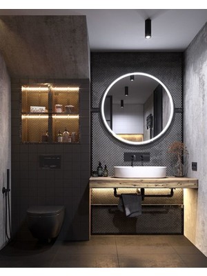 Global Led Mirror 70 cm Ledli Ayna Dresuar Hol Koridor Duvar Salon Banyo Wc Ofis Çocuk Yatak Odası Boy