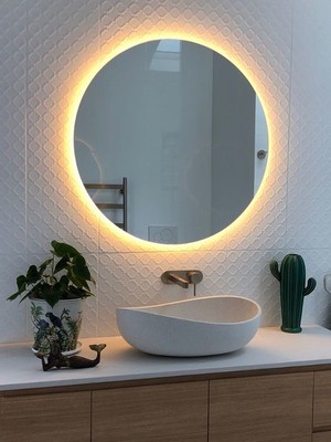 Global Led Mirror 60 cm Gün Işığı Ledli Ayna Dresuar Hol Koridor Duvar Salon Banyo Wc Ofis Çocuk Yatak Odası Boy