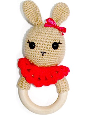 by BebekOdam Narçiçeği Pelerinli Kahve Tavşan Amigurumi Çıngırak