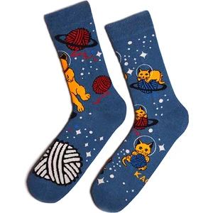 Space Cat Tasarımlı Çorap (Farklı Çift)