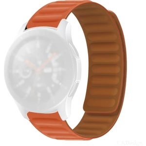 Puluzpuluz Samsung Galaxy Gear Sport Için Silikon Manyetik Saat Kayışı Turuncu Kırmızı