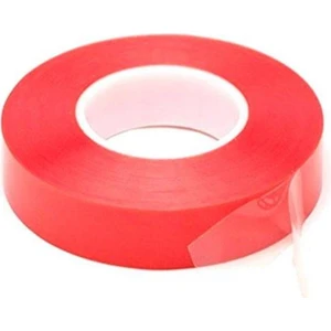 Çift Taraflı Akrilik Silikonize Bant 18 mm x 2 Kırmızı Vhb