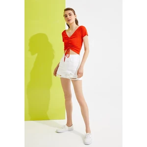 Afra Saraçoğlu x Koton - Jean Ekru Şort 1YAK01113OW