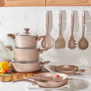 Biogranit Rosegold New Indüksiyon Tabanlı 13 Parça Tencere Seti