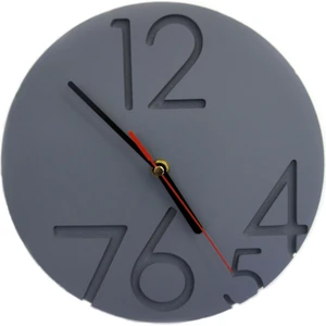 Antrasit Renkli Yuvarlak Duvar Saati  Çap 50 cm