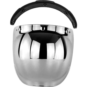 Motosiklet Kabarcık Visor Kask Visor Windshiath UV400 Koruma Gümüş(Yurt Dışından)