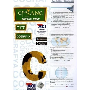 Açı Yayınları TYT Coğrafya Efsane Yaprak Test