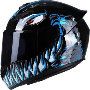 Yetişkin Unisex Motosiklet Kaskı - Mavi (Yurt Dışından)