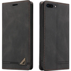 Apple iPhone 8 Plus / 7 Plus / 6 Plus / 6s Plus Için Premium Vintage Pu Deri Kılıf Mat Cüzdan Çevirme Standı Kapağı Siyah (Yurt Dışından)