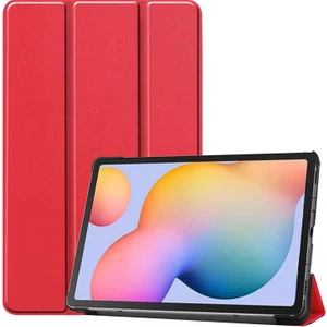Case 4U Lenovo M10 Plus TB-X606F Kılıf Smart Cover Katlanabilir Standlı Tablet Akıllı Kapak Kırmızı