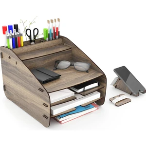 Design OTTO Medium Modest - 6 Renk - A4 Evrak Rafı Masaüstü Organizer Düzenleyici Ceviz