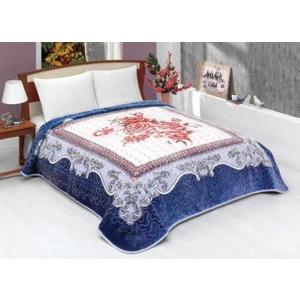 Solana Lüks Vizon Battal Boy Battaniye 990 Mavi Hem Battaniye & Hem Yatak Örtüsü