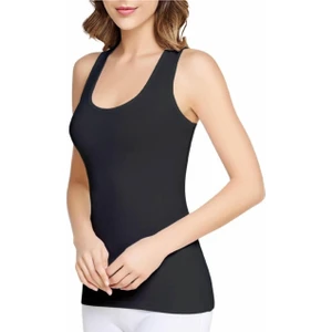 Kadın Siyah 3'lü Paket Geniş Askılı Likralı  Çıtçıtlı Body Zıbın