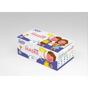 3 Katlı Çocuk Maske 50 Li Siyah