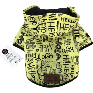 Meowuf Pet Design My Friend Raincoat Küçük ve Orta Irk Köpekler İçin Kapüşonlu Yağmurluk Köpek Kıyafeti Sarı Xl